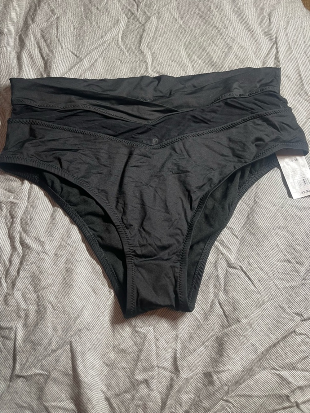 Women’s Black High-Waist Women's Swim Bottoms -XL